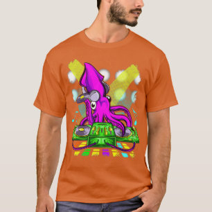 DJ House Muziek Octopus Disc Jockey Love Muziek T-shirt