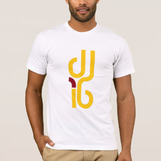 DJ i6 geel/rood Logo 3 Mannen wit T-shirt