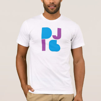 DJ i6 Paars/blauw Logo 1 Mannen Wit T-shirt