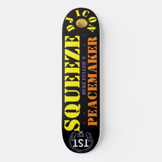 DJ ICON  SQUEEZE PEACKEMAKER8 1/4" Skateboarddek Persoonlijk Skateboard (Voorkant)