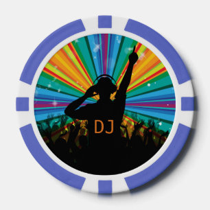 DJ illustratie aangepaste monogram poker chips