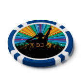 DJ illustratie aangepaste monogram poker chips (Bovenkant)