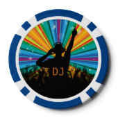 DJ illustratie aangepaste monogram poker chips (Achterkant)