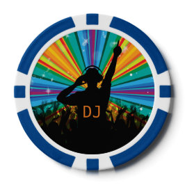 DJ illustratie aangepaste monogram poker chips