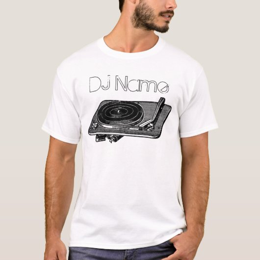 DJ Illustration Record player T-shirt (Voorkant)