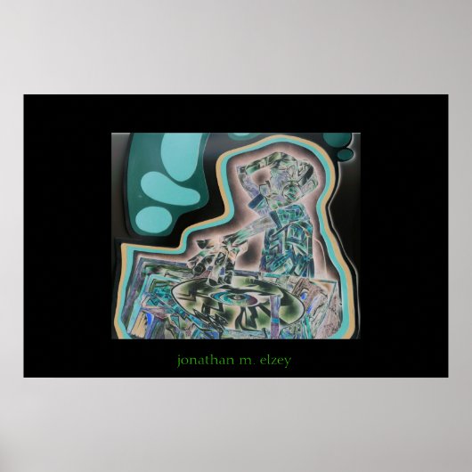 DJ in zwart Poster (Voorkant)