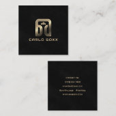 DJ-initialen logo Vierkante Visitekaartje (Voorkant / Achterkant)