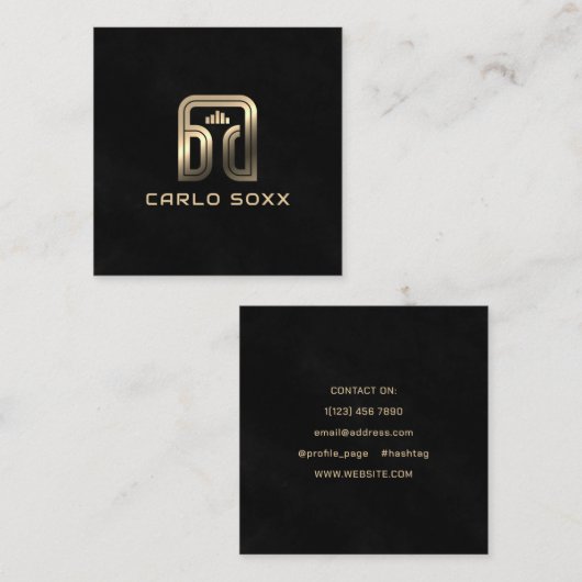 DJ-initialen logo Vierkante Visitekaartje (Voorkant / Achterkant)