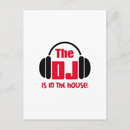 DJ IS IN HET HUIS BRIEFKAART (Voorkant)