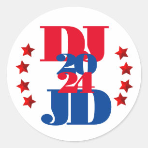 DJ & JD 2024 Trump Vance Verkiezing Sticker