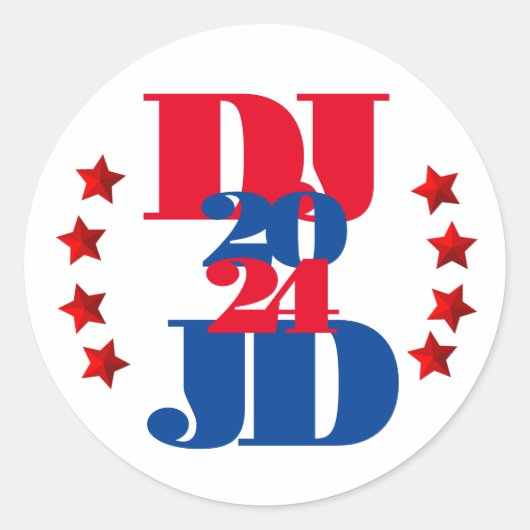 DJ & JD 2024 Trump Vance Verkiezing Sticker (Voorkant)