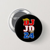 DJ JD 24 Trump Hair Vance Beard 2024 Republikeinse Ronde Button 5,7 Cm (Voorkant /achterkant)