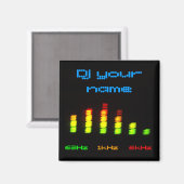 DJ jouw naam toevoegen Persoonlijke Equalizer Bar Magneet (Voorkant / Achterkant)