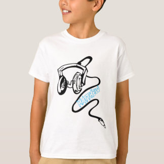 DJ jouw naam wit op zwart kinder T-shirt
