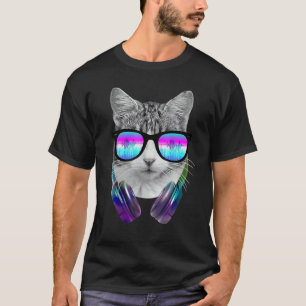 Dj Kat Koptelefoon Dj Kitten House Muziek Ondergro T-shirt