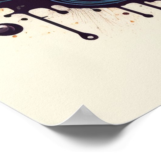 DJ Kat met hoofdtelefoon Poster (Hoek)