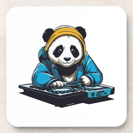 DJ Kawaii Panda Bier Onderzetter (Voorkant)