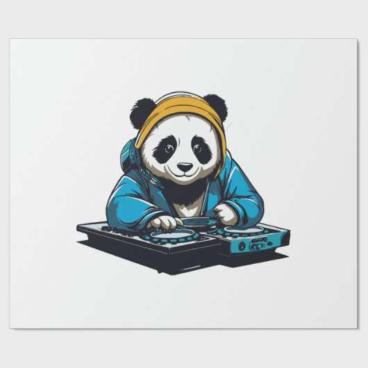 DJ Kawaii Panda Cadeaupapier (Vlak)