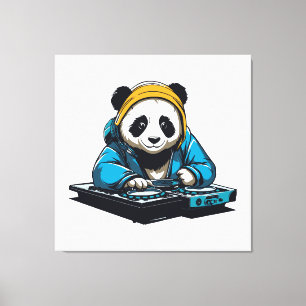 DJ Kawaii Panda Canvas Afdruk