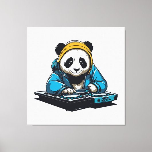 DJ Kawaii Panda Canvas Afdruk (Voorkant)