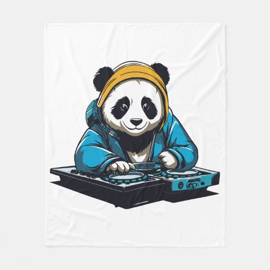DJ Kawaii Panda Fleece Deken (Voorkant)