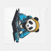 DJ Kawaii Panda Fleece Deken (Voorkant (Horizontaal))