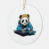 DJ Kawaii Panda Keramisch Ornament (Links)