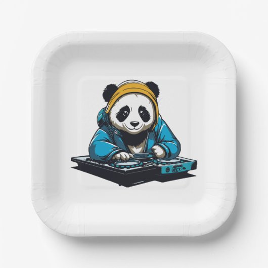 DJ Kawaii Panda Papieren Bordje (Voorkant)
