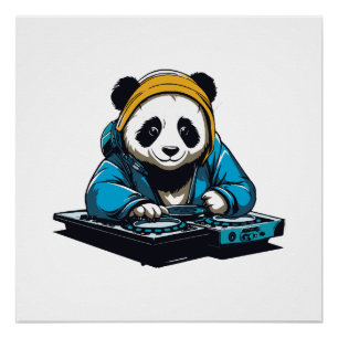 DJ Kawaii Panda Perfect Poster