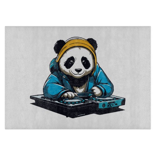 DJ Kawaii Panda Snijplank (Voorkant)