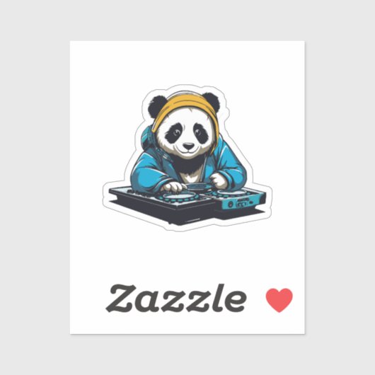 DJ Kawaii Panda Sticker (Vel)