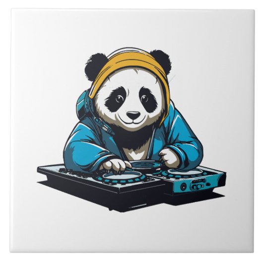 DJ Kawaii Panda Tegeltje (Voorkant)