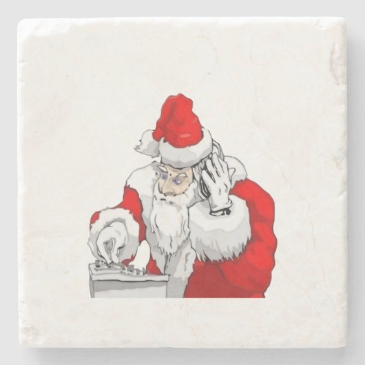 DJ Kerstman mixt de kerstfeest track Stenen Onderzetter (Voorkant)