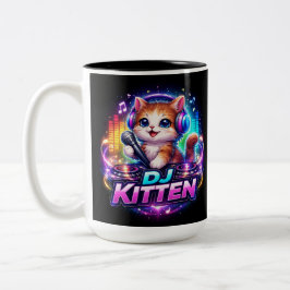 DJ KITTEN 2 Twee-Tone KOFFIEBEEKER Tweekleurige Koffiemok