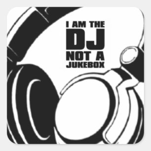 DJ KLASH-GEAR - DJ GEEN VERZOEKEN VIERKANTE STICKER