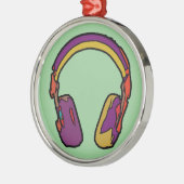 dj-kleurenhoofdtelefoon metalen ornament (Links)