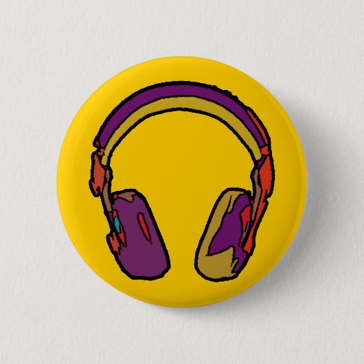 dj-kleurenhoofdtelefoon ronde button 5,7 cm (Voorkant)