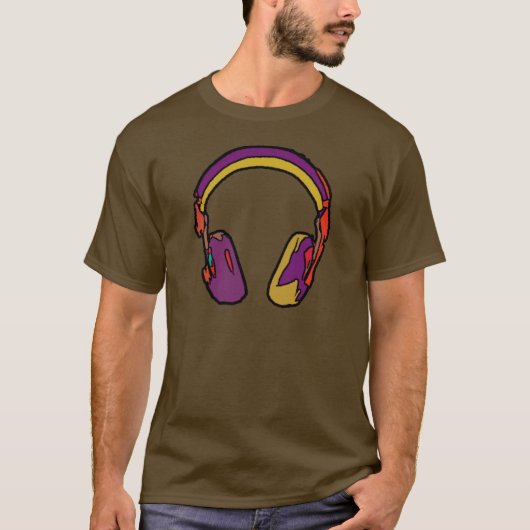 dj-kleurenhoofdtelefoon t-shirt (Voorkant)