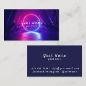 DJ Kleurrijke Neon Lights Vibrant - Opvallen Visitekaartje (Voorkant / Achterkant)