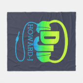 DJ-koptelefoon groen blauw met eigen naam Fleece Deken (Voorkant (Horizontaal))