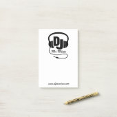 DJ-koptelefoon muziekaanvraag advertentie met noti Post-it® Notes (Op bureau)