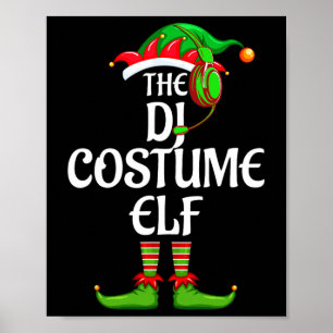DJ Kostuum Elf Matching Familie Groep Kerst Par Poster