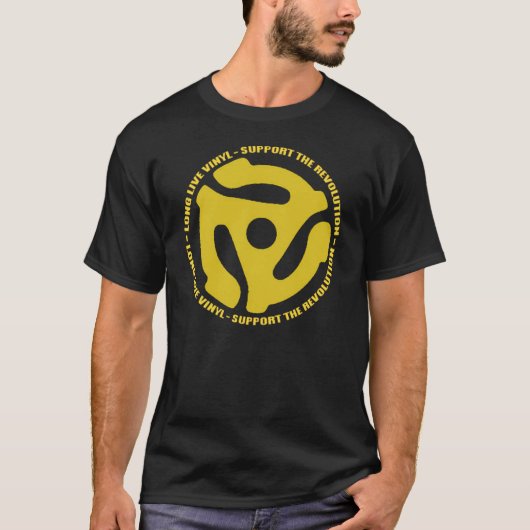DJ - Lange levende vinyl T-shirt (Voorkant)