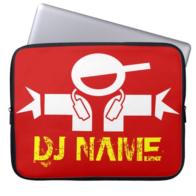 DJ-laptophoes met aangepaste naam Laptop Sleeve (Voorkant)