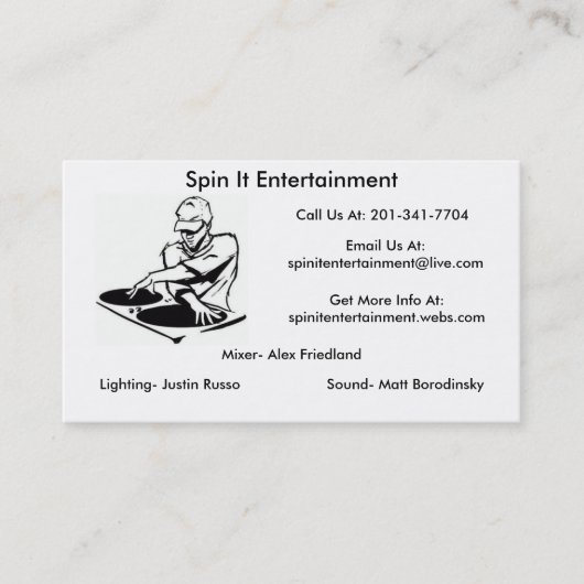 dj logo busniss card format, dj logo busniss ca... visitekaartje (Voorkant)