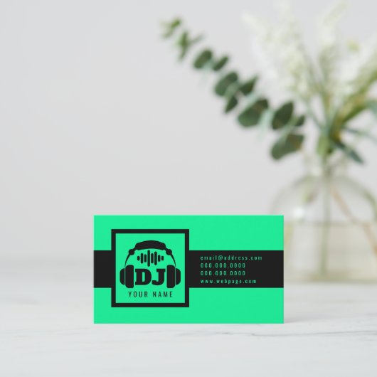 DJ logo hoofdtelefoon equalizer Visitekaartje (Staand voorkant)