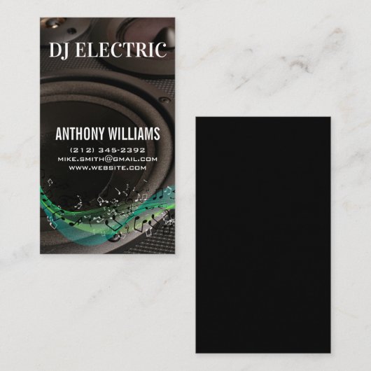DJ | Luidsprekers | Geluidstechnicus Visitekaartje (Voorkant / Achterkant)