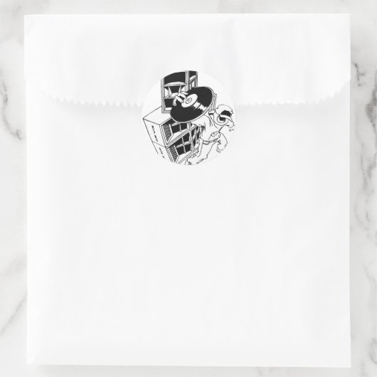 DJ & luidsprekers Ronde Sticker (Tas)