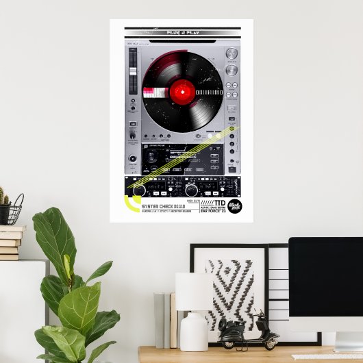 DJ-machine Poster (Thuiskantoor)