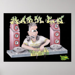 DJ-markering e g graffiti cartoon print/poster Poster
